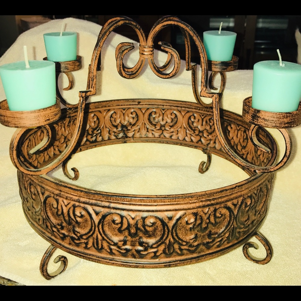 Copper Patina Candle Holder